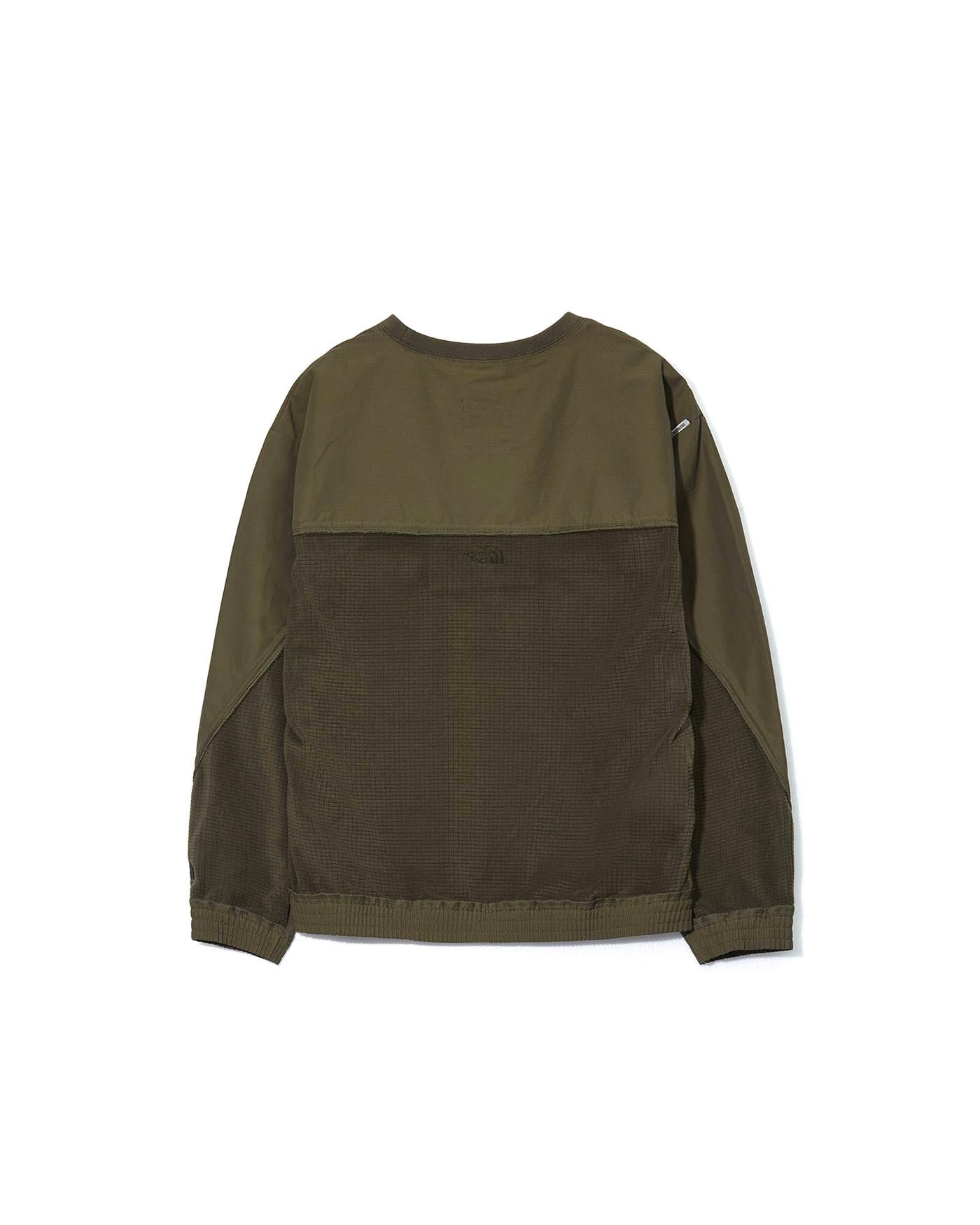 U WOVEN HYBRID CREWNECK TAUPE GREEN